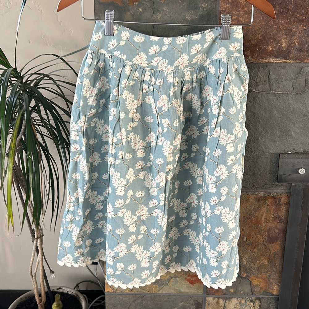 Roolee Blue Floral A-Line Skirt